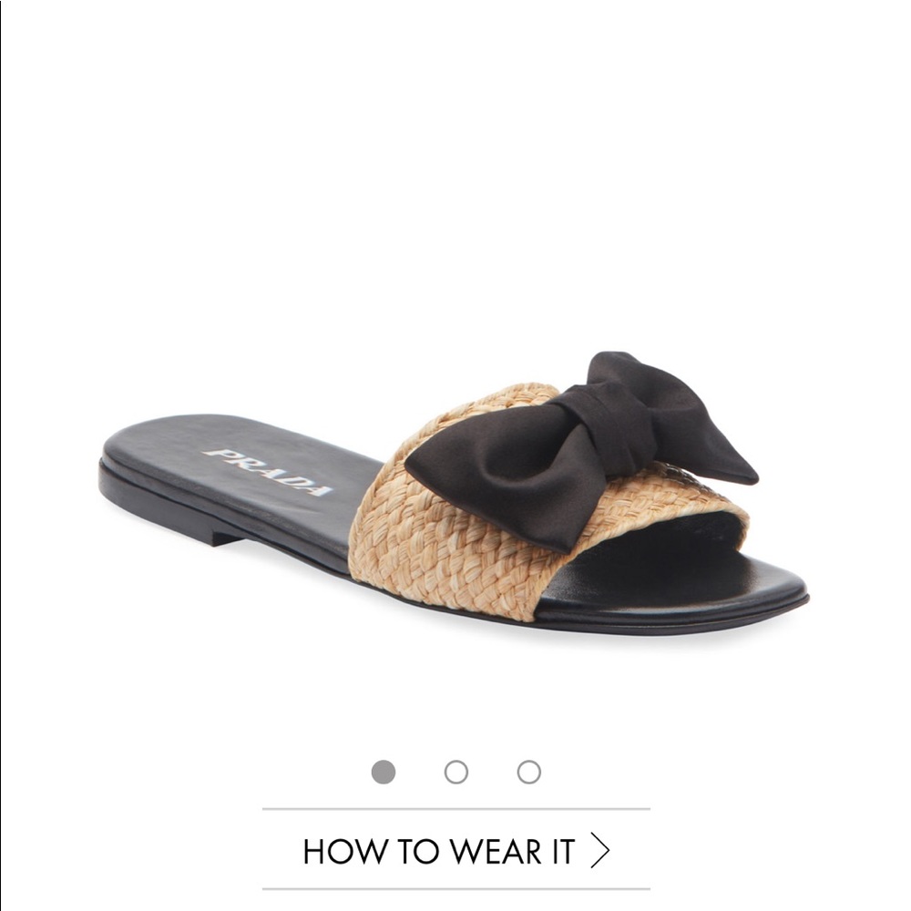 Prada Raffia Bow Sandals - Picture 2 of 3